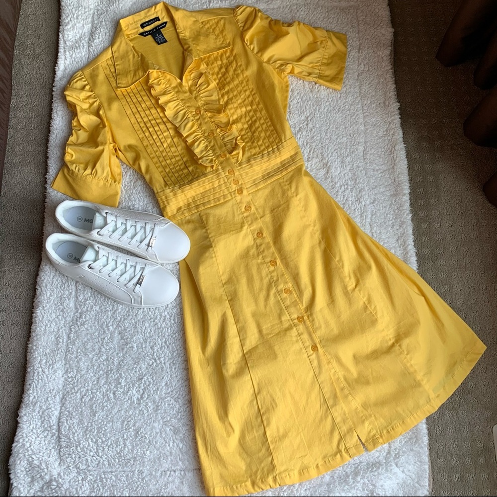 BNWOT Vintage Antilia Femme Yellow Tuxedo Dress